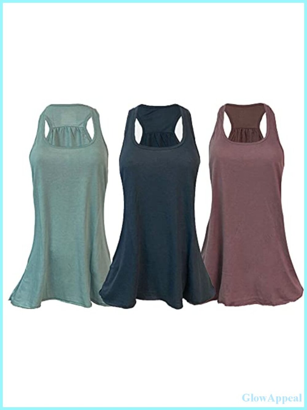 Flowy Racerback Tank Top Pack of 3 Women's Athletic Sleeveless Workout Shirt